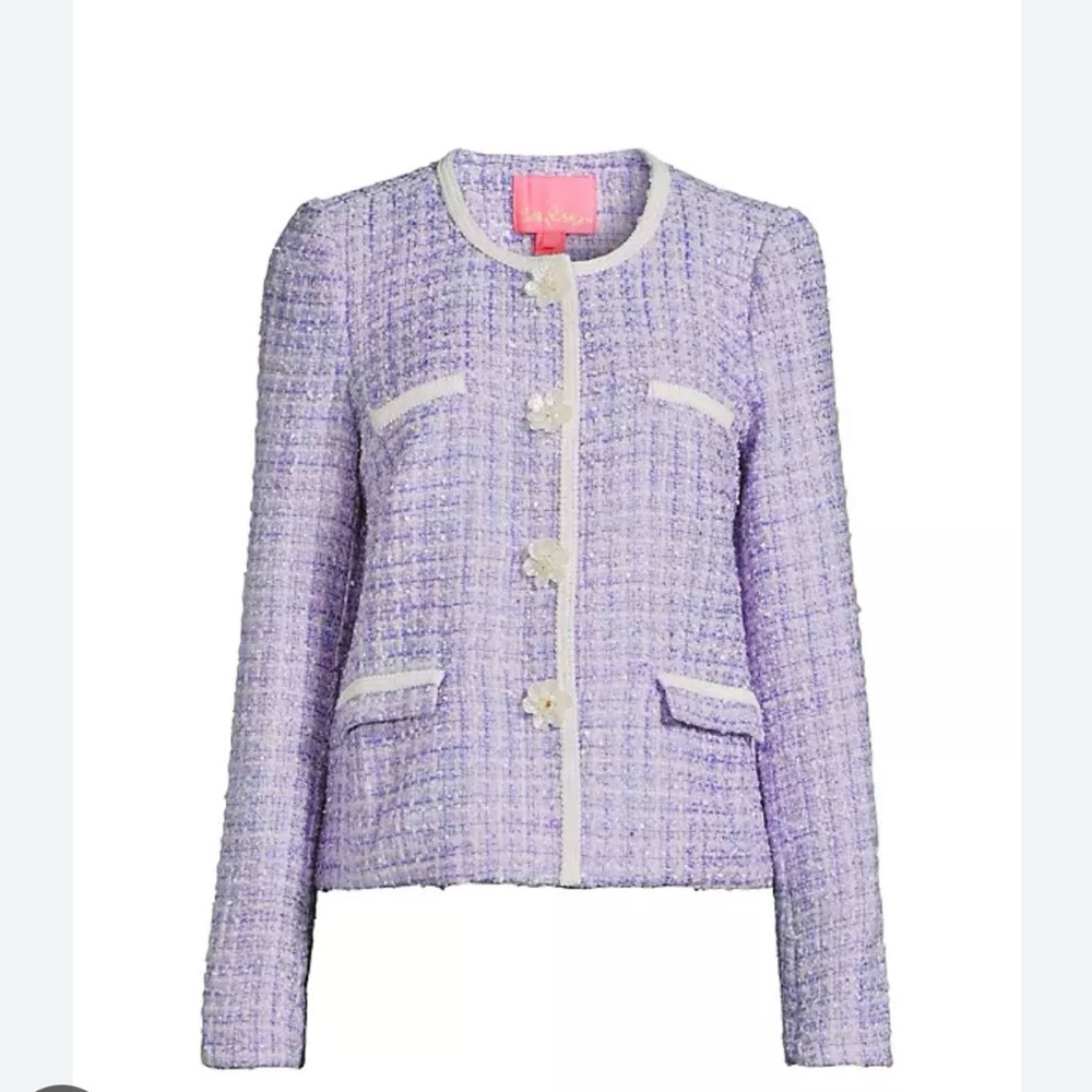 NWT Lilly Pulitzer Jaden tweed boucle jacket in lilac size 8